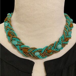 Braided Choker Necklace in Southwestern Colors